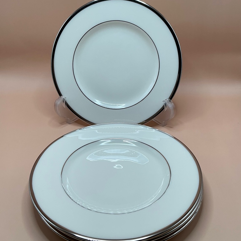 Lenox Montclair B501 Set of 4 Bread Butter Plates Platinum Trim
